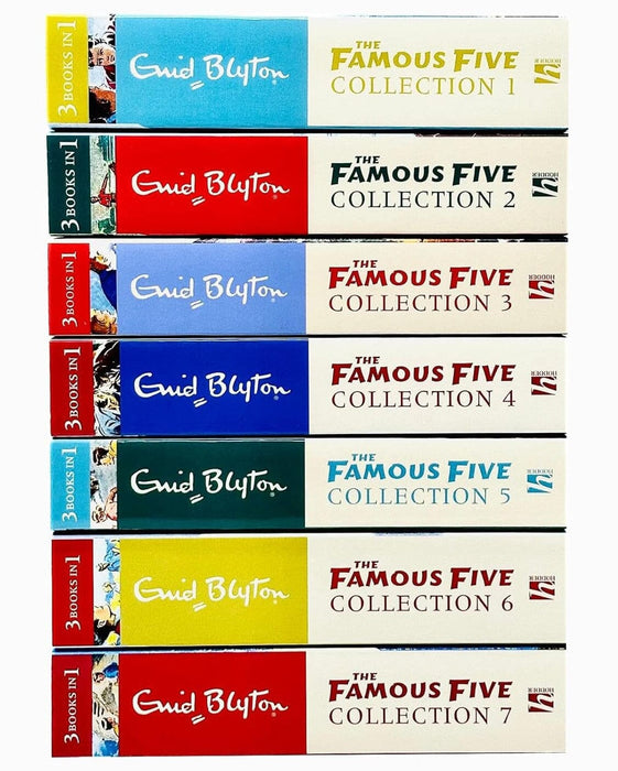 Famous Five 21 Stories (3 Books In 1) Collection 7 Books Set - Ages 9-11 - Paperback 9-14 Hachette