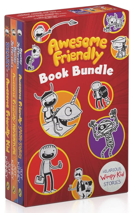 Rowley Jefferson's Awesome Friendly Series by Jeff Kinney: Book 1-3 Collection Set - Ages 7-12 - Paperback 7-9 Puffin