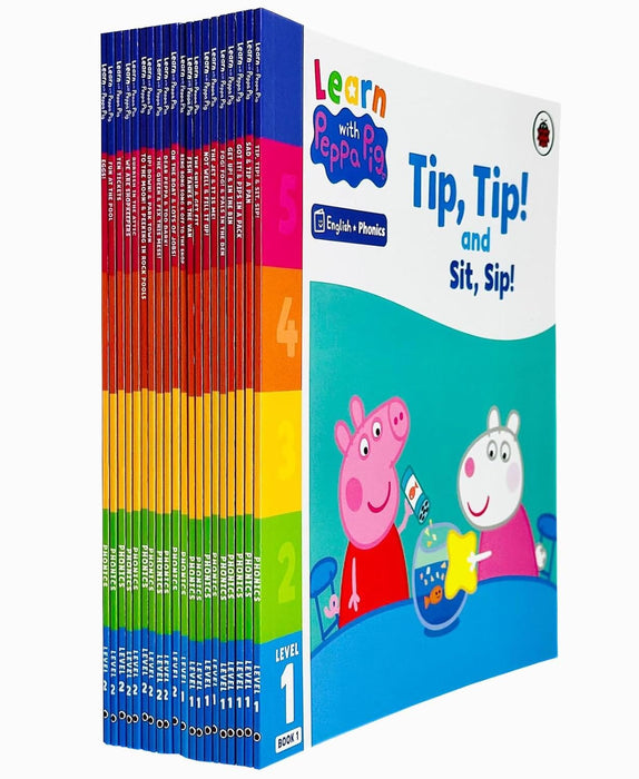 Learn with Peppa Phonics (Level 1 & 2) Set 20 Books Collection Box Set - 3+ - Paperback 3-5 Penguin