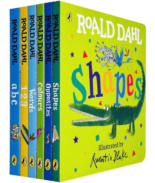 Roald Dahl Lift The Flap Collection (ABC, 123, Colours, Shapes, Words & Opposites) 6 Books Set - Ages 0-5 - Board Book 0-5 Penguin