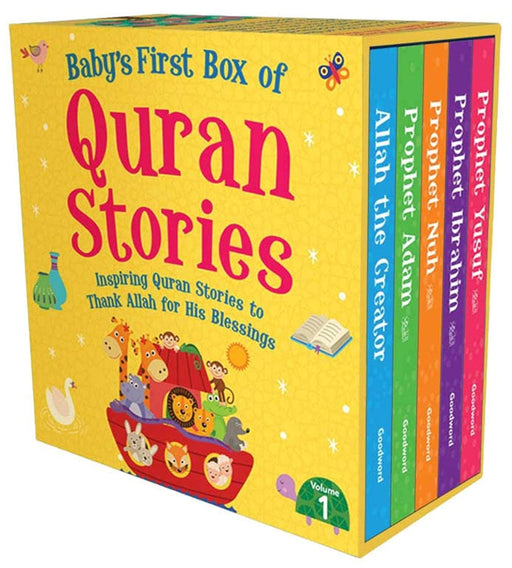 Baby’s First Box of Quran Stories (Volume 1) By Saniyasnain Khan 5 Books Collection Box Set - Ages 0-5 - Board Book 0-5 Good Word Books