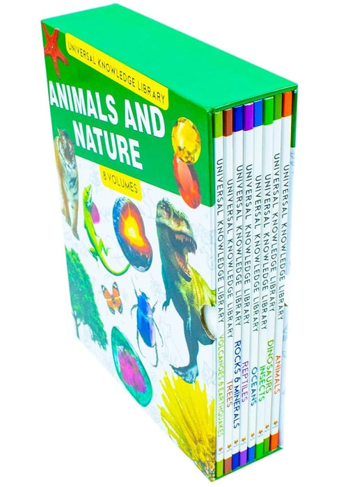 Universal Knowledge Library Series: Animals and Nature 8 Books Collection Set - Ages 7+ - Paperback 7-9 Fox Eye Publishing