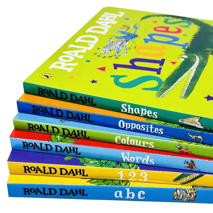 Roald Dahl Lift The Flap Collection (ABC, 123, Colours, Shapes, Words & Opposites) 6 Books Set - Ages 0-5 - Board Book 0-5 Penguin