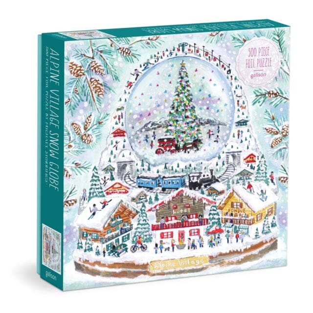 Michael Storrings Alpine Village Snowglobe 500 Piece Foil Puzzle by Galison Extended Range Galison