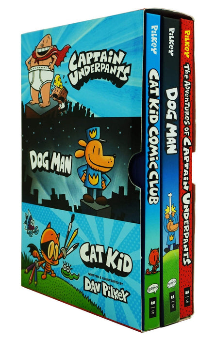 Dav Pilkey's Hero Collection 3 Books Boxed Set - Ages 9-12 - Hardback Graphic Novels Scholastic