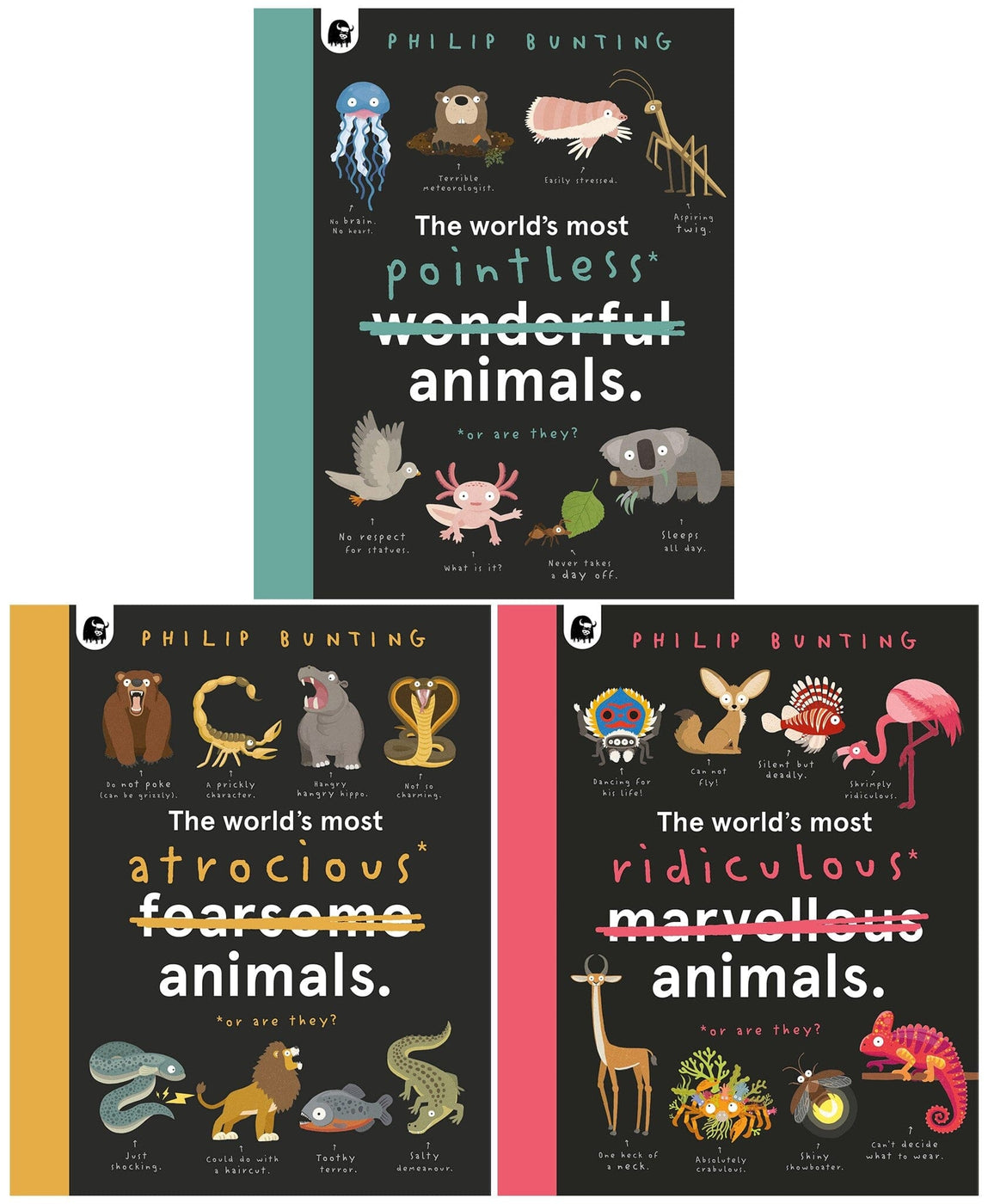 The World’s Most Pointless Animals by Philip Bunting 3 Books Collectio ...