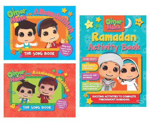 Omar & Hana: The Song and Ramadan Activities 3 books Collection Set - Ages 2-7 - Board Book/Paperback 0-5 Salam Books