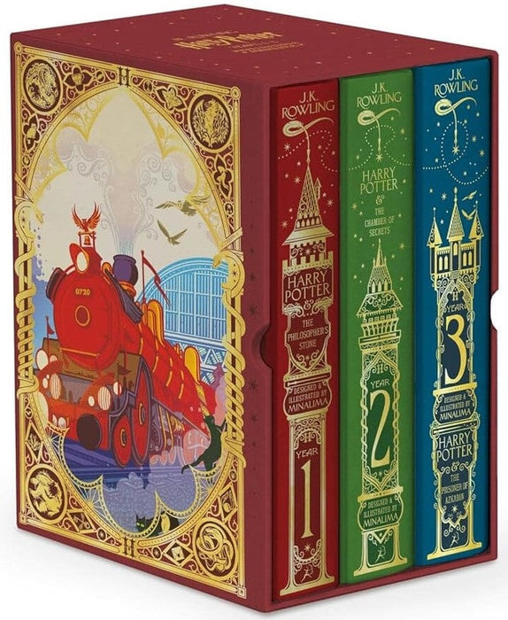 Harry Potter 1-3 Box Set: MinaLima Edition by J.K. Rowling 3 Books Collection Box Set  – Ages 9+ – Hardback