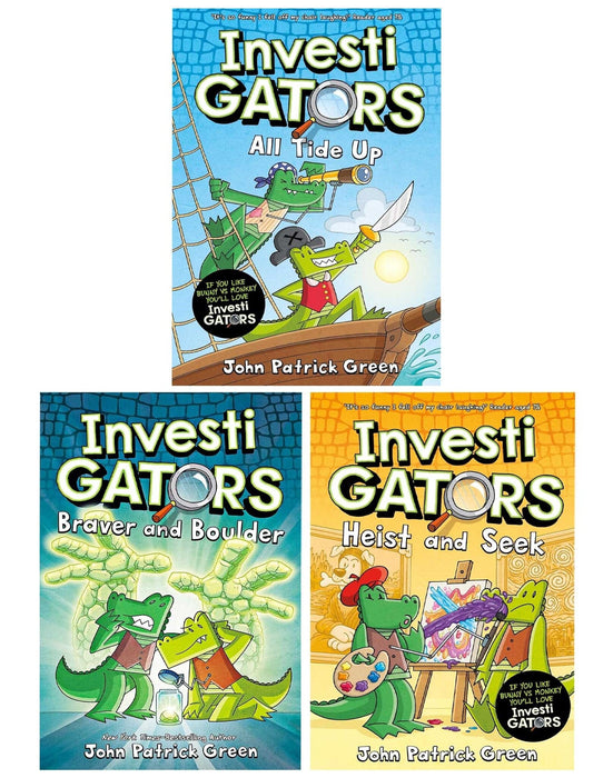 InvestiGators Series (Book 5-7) By John Patrick Green: illustrated 3 Books Collection Set - Ages 7-9 - Paperback Graphic Novels Pan Macmillan