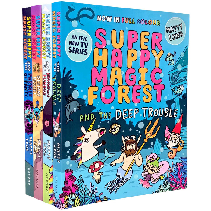 Super Happy Magic Forest Series by Matty Long: Colour illustrated 4 Books Collection Set - Ages 6+ - Paperback Graphic Novels Oxford University Press