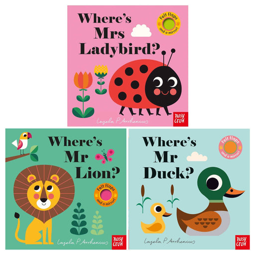 Felt Flaps and the Mirror 3 Books By Ingela P Arrhenius - Ages 0-5 - Board Books 0-5 Nosy Crow Ltd