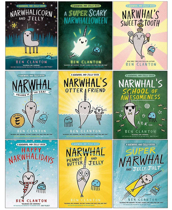 Narwhal and Jelly Series By Ben Clanton: Graphic Novels 9 Books Collection Set - Ages 4-8 - Paperback Graphic Novels Egmont Publishing