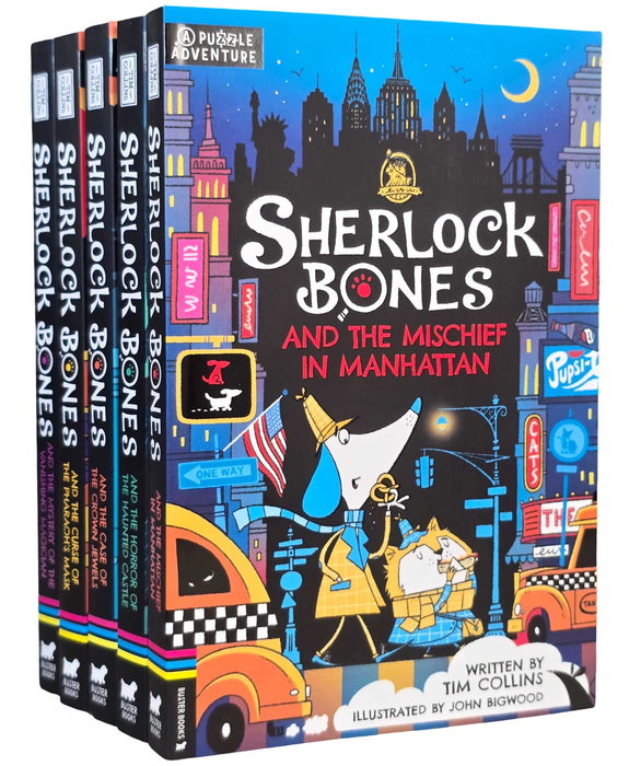 Adventures of Sherlock Bones Series By Tim Collins illustrated 5 Books Collection Set - Ages 7-9 - Paperback