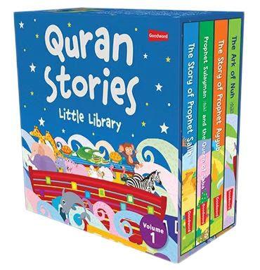 Quran Stories Little Library (Vol. 1) By Saniyasnain Khan 4 Books Collection Box Set - Ages 0-5 - Board Book 0-5 Good Word Books