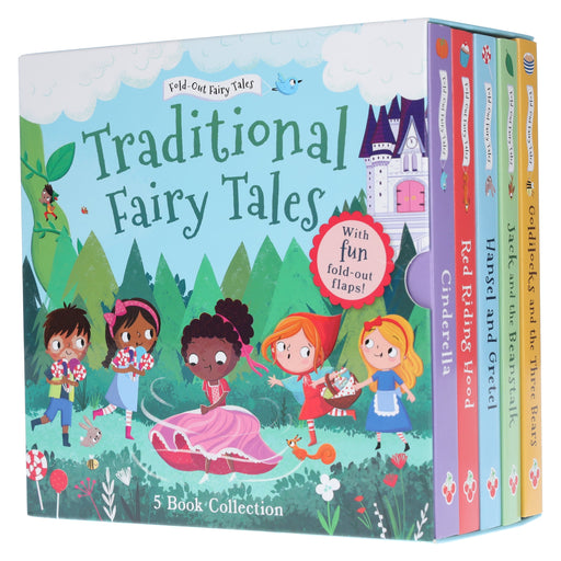 Fairy Tales Fold-Out Collection illustrated 5 Books Box Set - Ages 3-6 - Board Book 3-5 Sweet Cherry Publishing