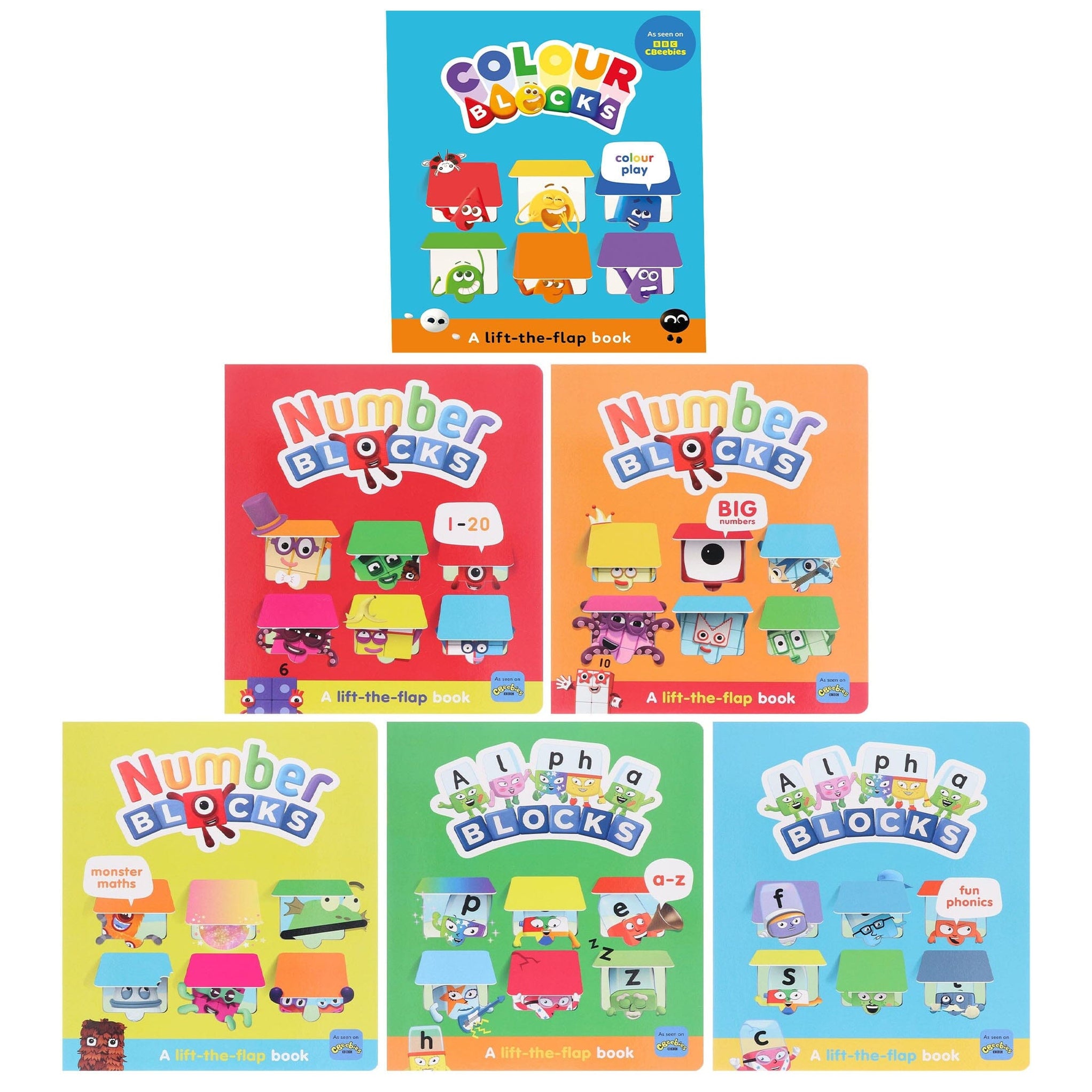 Numberblocks And Alphablocks Lift-The-Flap 6 Books Collection Set - Ag ...