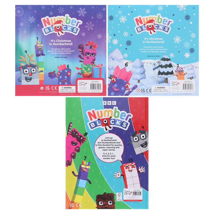 Numberblocks Christmas Collection 3 Books Set and A Children's Nursery Red Schoolbag for Boys & Girls- Ages 1-7 - Paperback/Hardback 5-7 Sweet Cherry Publishing