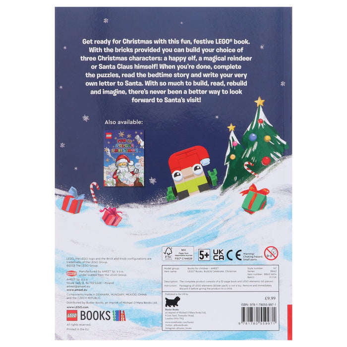 Build & Celebrate Christmas By LEGO® Books (includes 45 bricks) Ages 5-7 - Paperback B2D DEALS Michael O'Mara Books Ltd