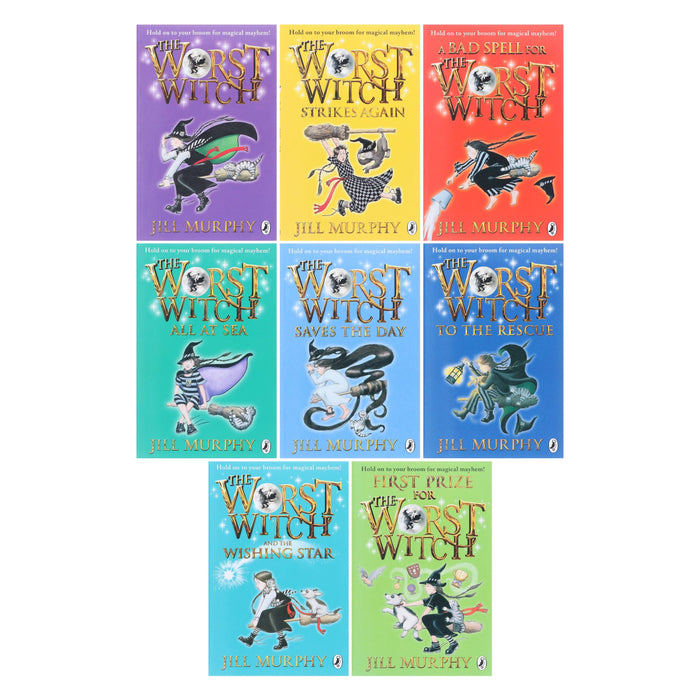 Worst Witch Series By Jill Murphy: Complete 8 Books Collection Box Set - Ages 7-12 - Paperback 9-14 Penguin