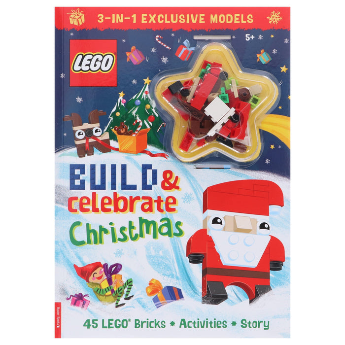 Build & Celebrate Christmas By LEGO® Books (includes 45 bricks) Ages 5-7 - Paperback B2D DEALS Michael O'Mara Books Ltd