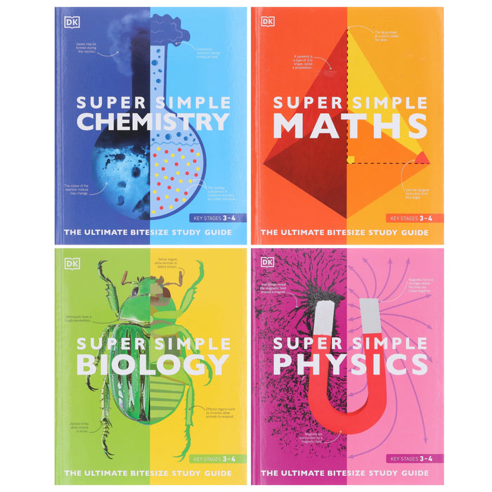 Super Simple: Maths, Chemistry, Physics & Biology Ultimate Bitesize Study Guide 4 Books Collection Set - Non Fiction - Paperback Non-Fiction DK