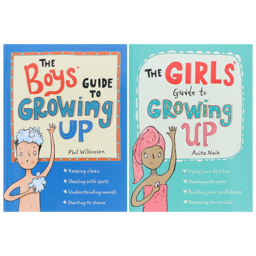 The Boys' & Girls' Guide to Growing Up by Phil Wilkinson & Anita Naik 2 Books Collection Set - Ages 9-11 - Paperback 9-14 Wren & Rook