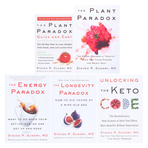 Paradox Collection (Plant, Unlocking the Keto Code, Energy, Longevity & Quick and Easy) 5 Books Set By Dr. Steven R Gundry, MD - Non Fiction - Hardback/Paperback Non-Fiction HarperCollins Publishers