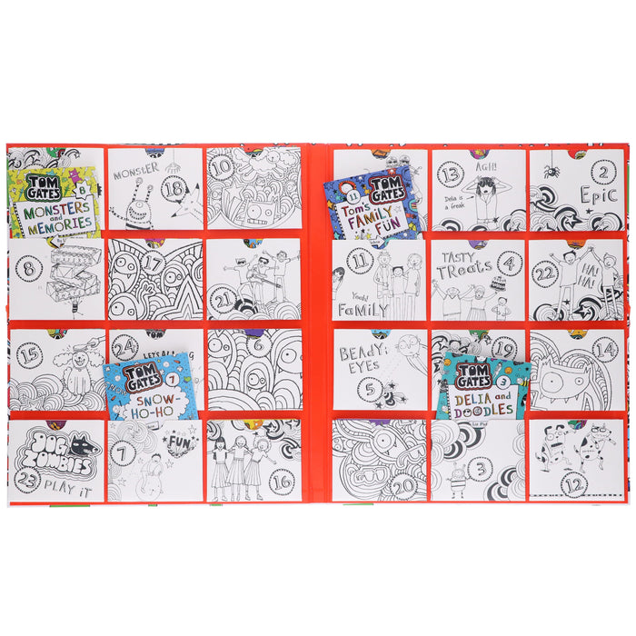 Tom Gates Advent Calendar: Christmas Countdown With 24 Story and Activity Books - Ages 8+ - Hardcover B2D DEALS Scholastic