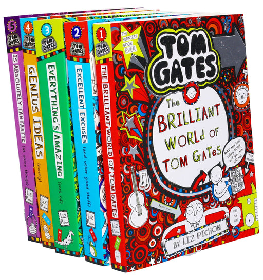 Tom Gates Series by Liz Pichon 1-5 Collection 5 Books Set - Ages 9-14 - Paperback 9-14 Scholastic