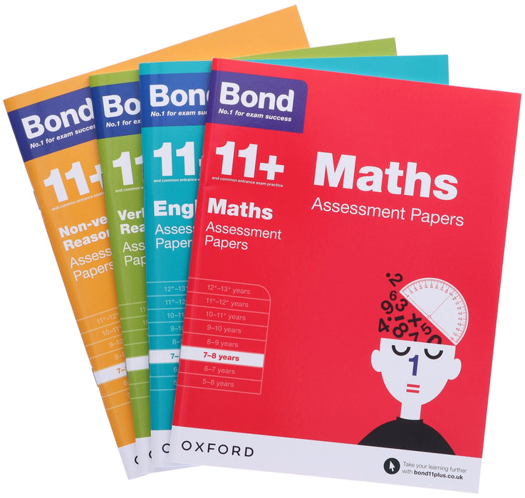 Bond 11+ Assessment Papers (Year 7-8) By Oxford 4 Books Collection Set - Paperback