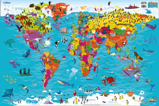 Collins Children's World Wall Map: An Illustrated Poster for Your Wall by Collins Kids Extended Range HarperCollins Publishers