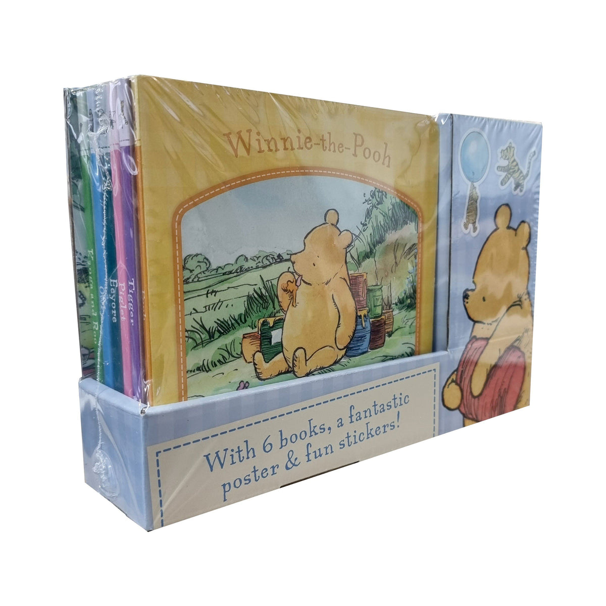 Winnie-the-pooh 6 Books Collection Set With Fantastic Poster & Fun Sti 