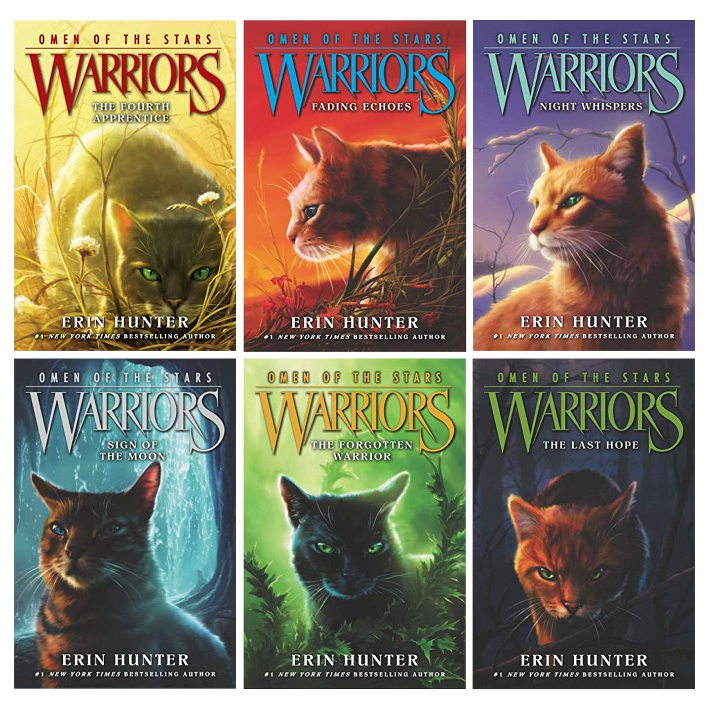 Warrior Cats by Erin Hunter: Series 4 Omen of the Stars 6 Books Collec ...