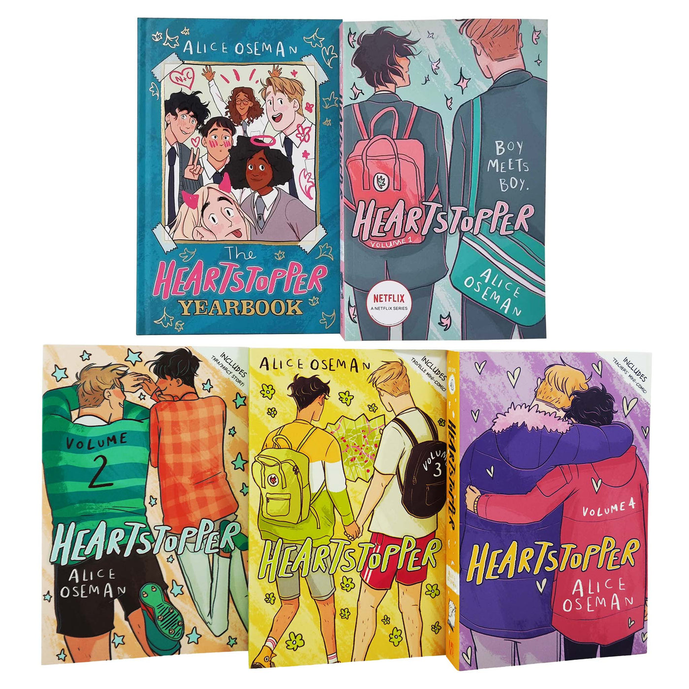 The Heartstopper Series & Heartstopper Yearbook By Alice Oseman 5 Book ...