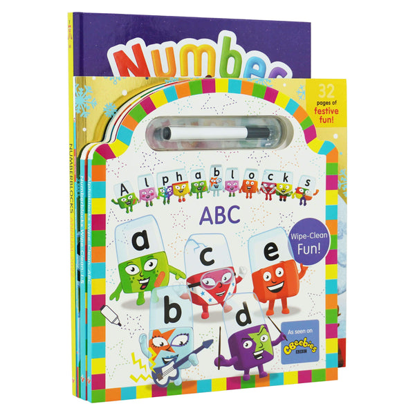 Numberblocks and Alphablocks Wipe Clean Fun! with Annual 2022 4 Books By  Sweet Cherry Publishing - Age 0-5